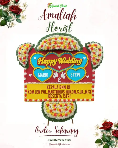 Papan Bunga Pernikahan Pendabah